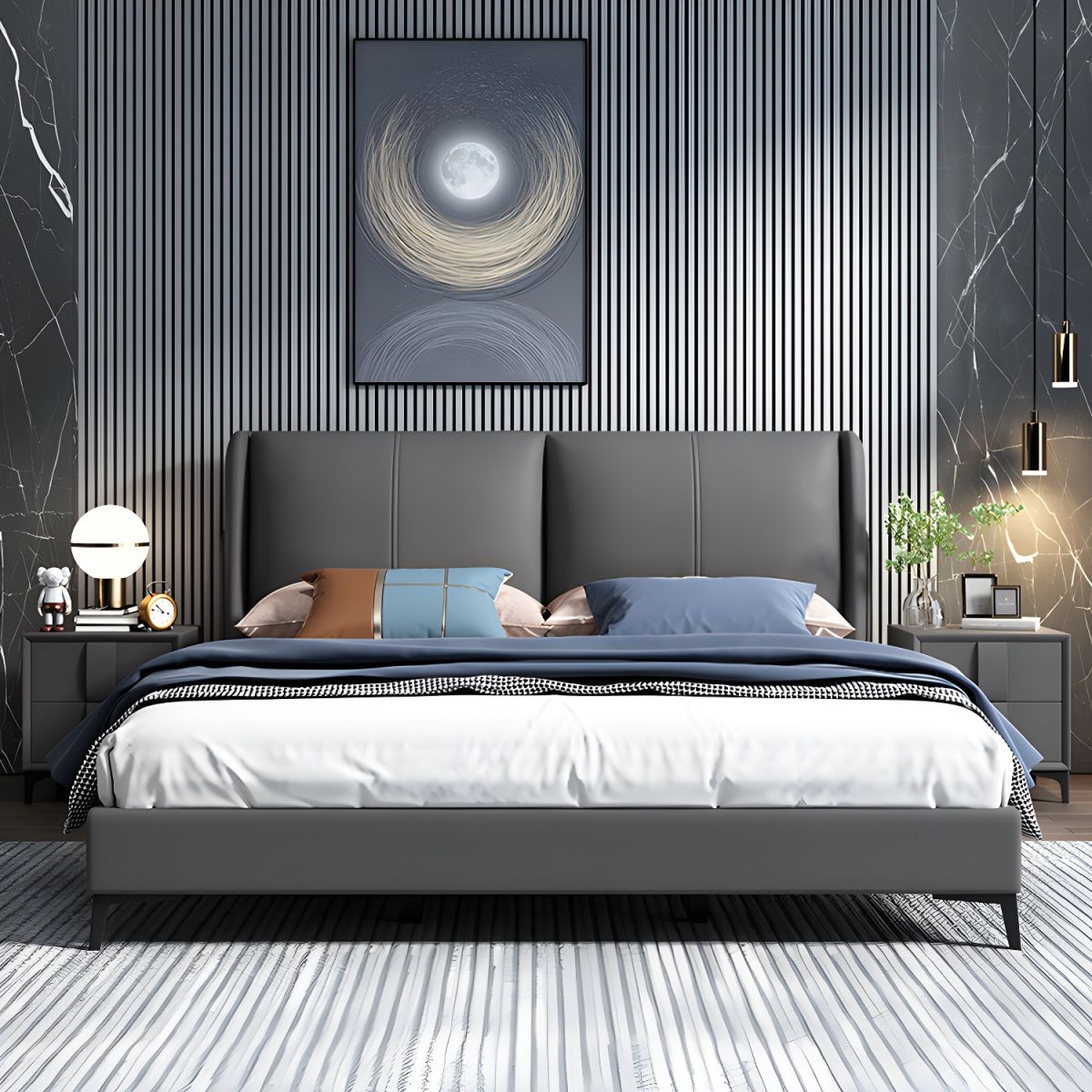 Calvio Modern Italian Leatherette Bed