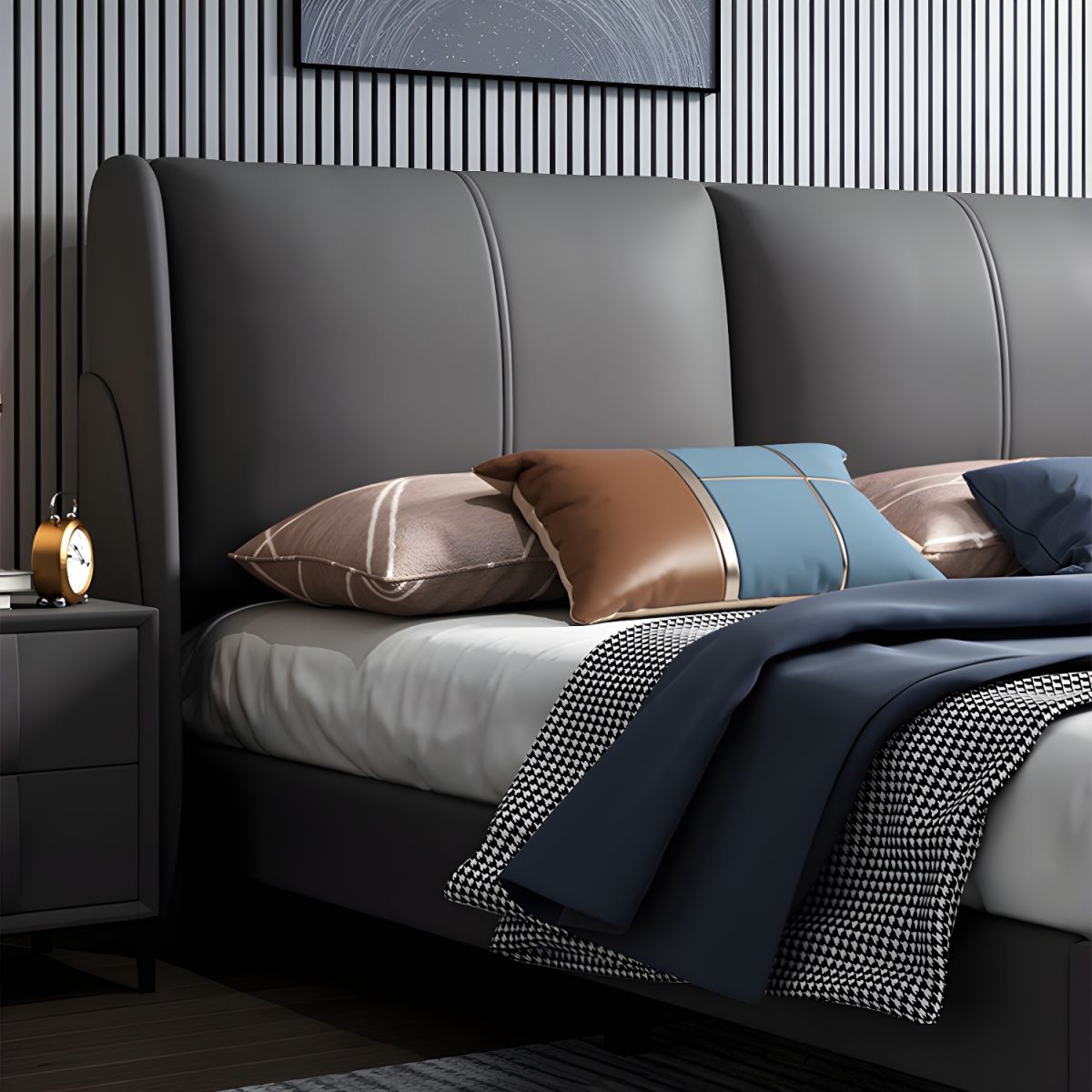Calvio Modern Italian Leatherette Bed