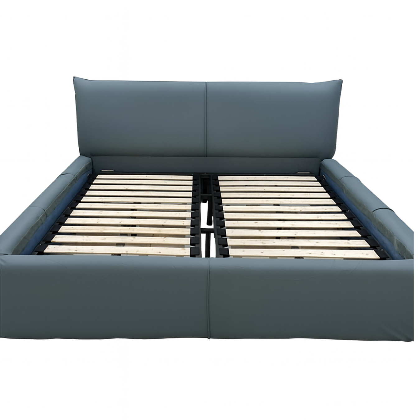 Gray upholstered bed