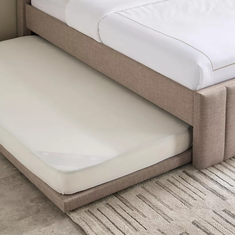 Oslo Beige Upholstered Trundle Bed