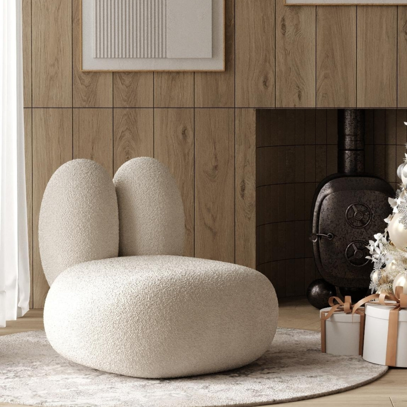 Bunny Bouclé Kids Upholstered Lounge Chair