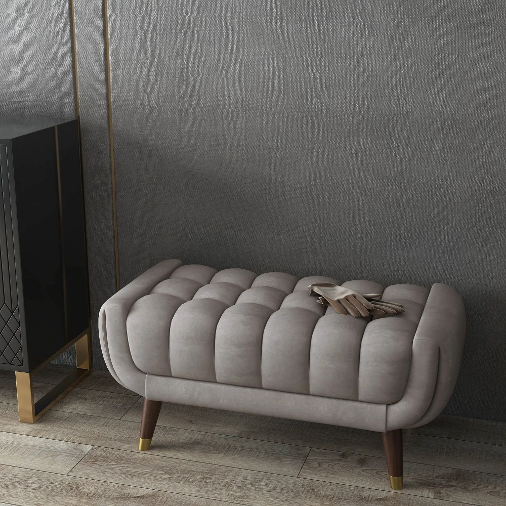Cloud Tuft Velvet Upholstered Bench