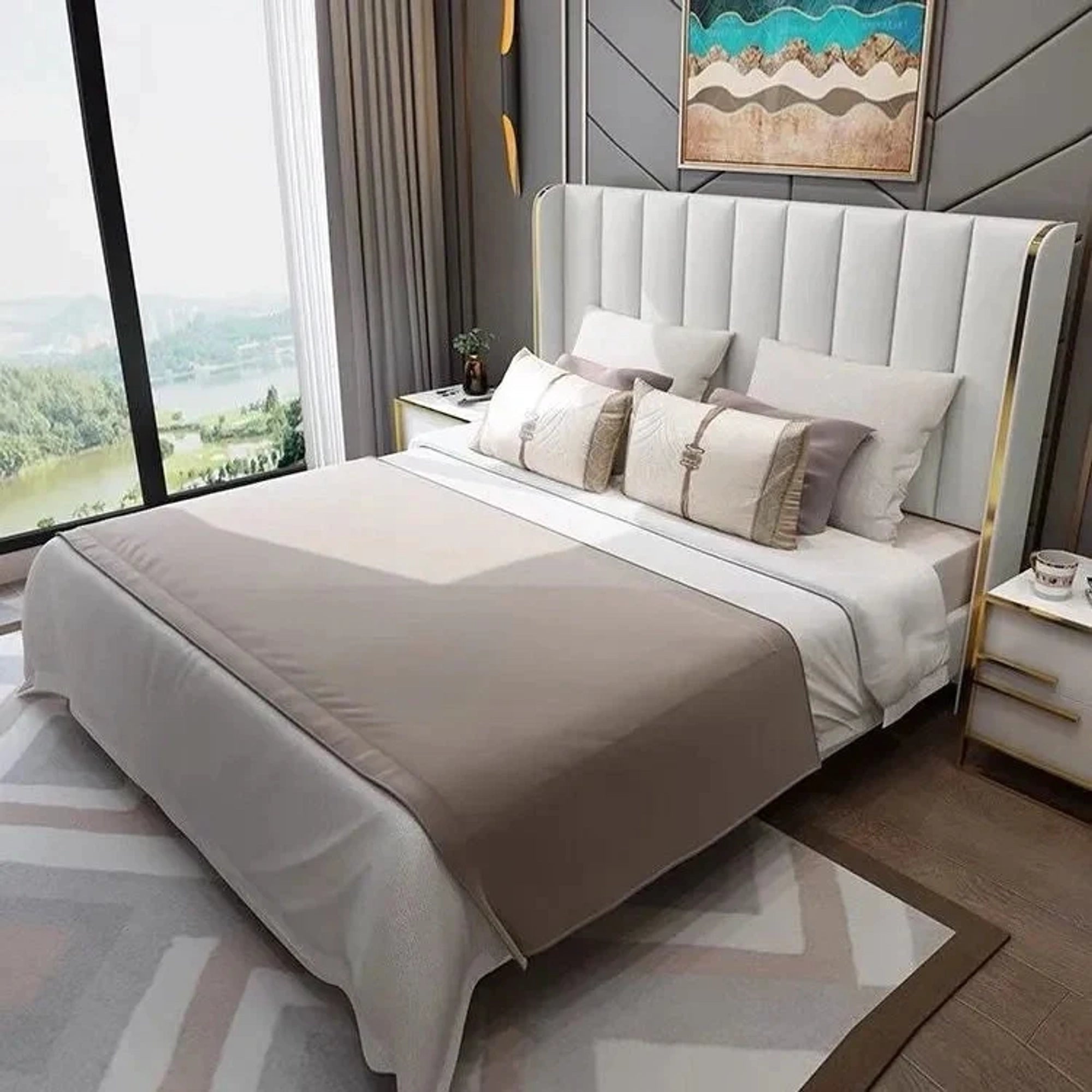 Swankey Modern And Luxury Upholstered Bed