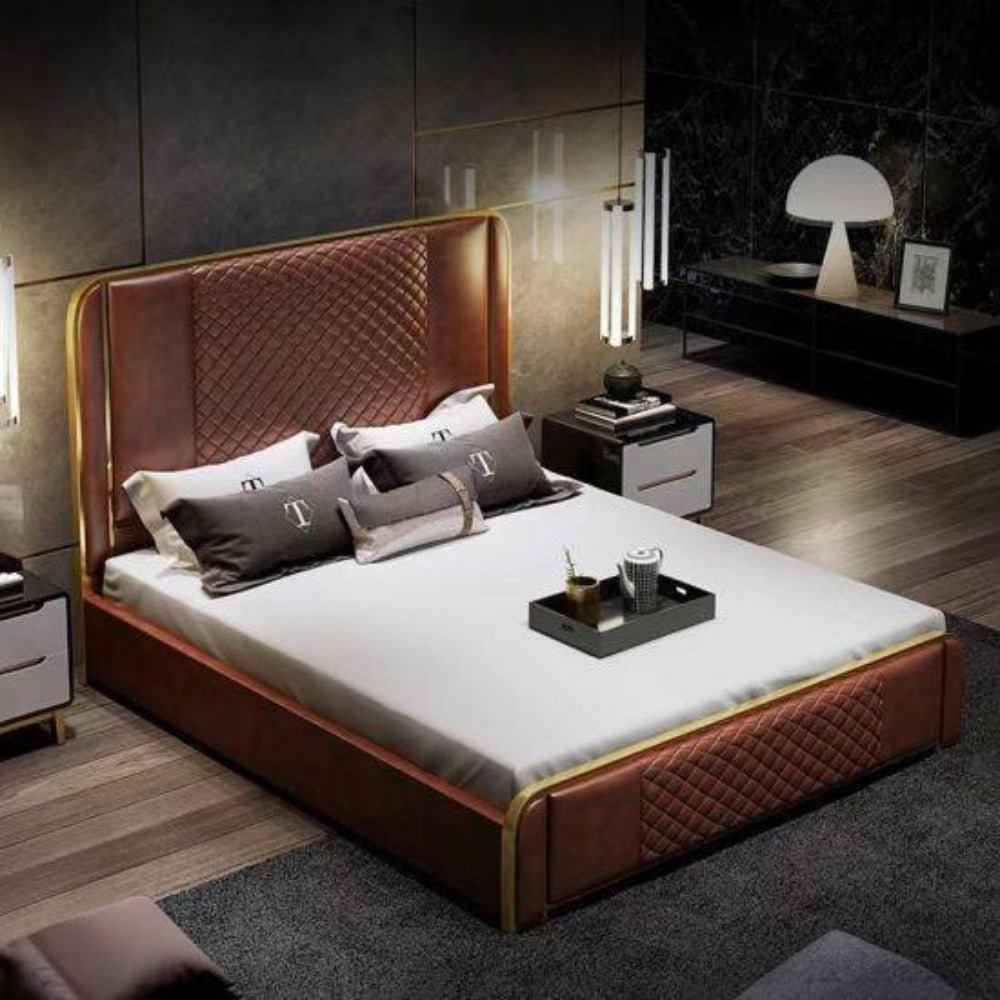 Matrix Upholstered Luxury Bed With Storage In Leatherette