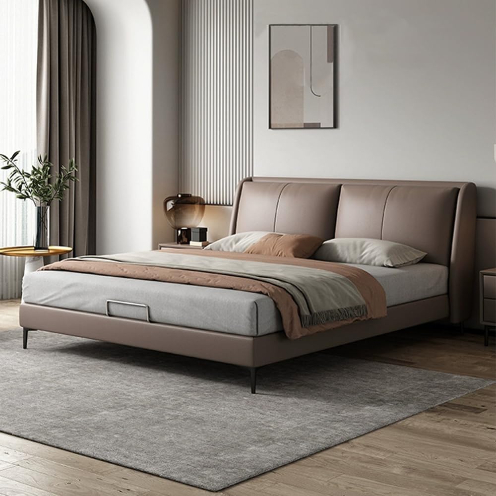 Milano Contemporary Italian Leather Upholstered Bed