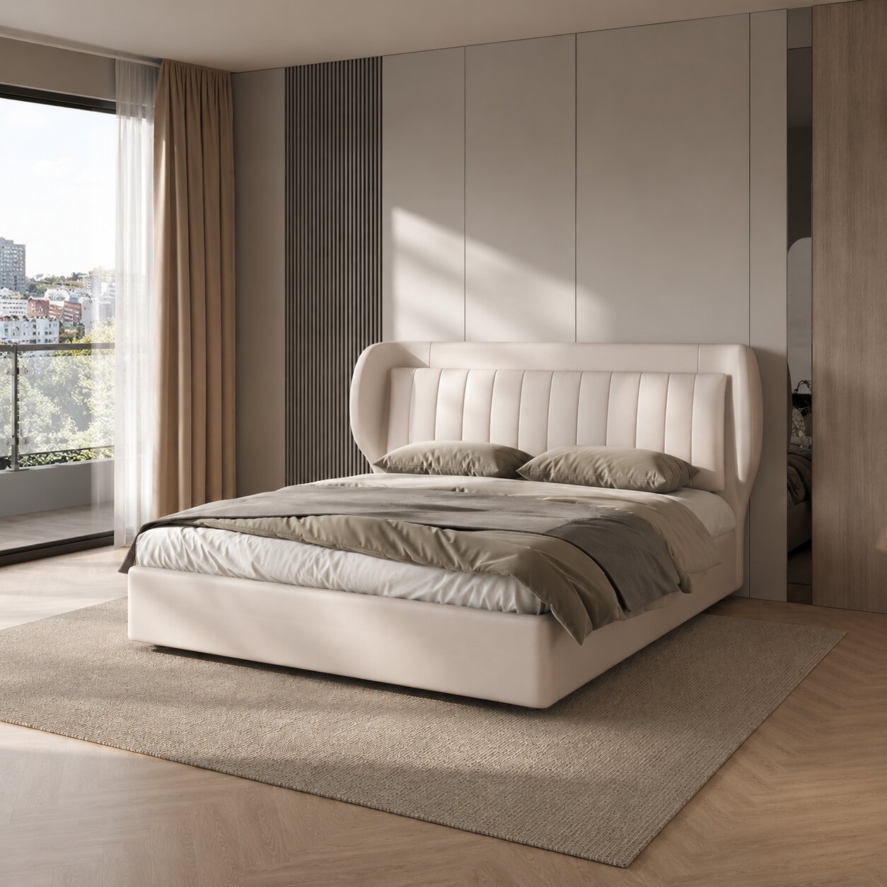 Adani Royale Luxury Upholstered Bed In Leatherette