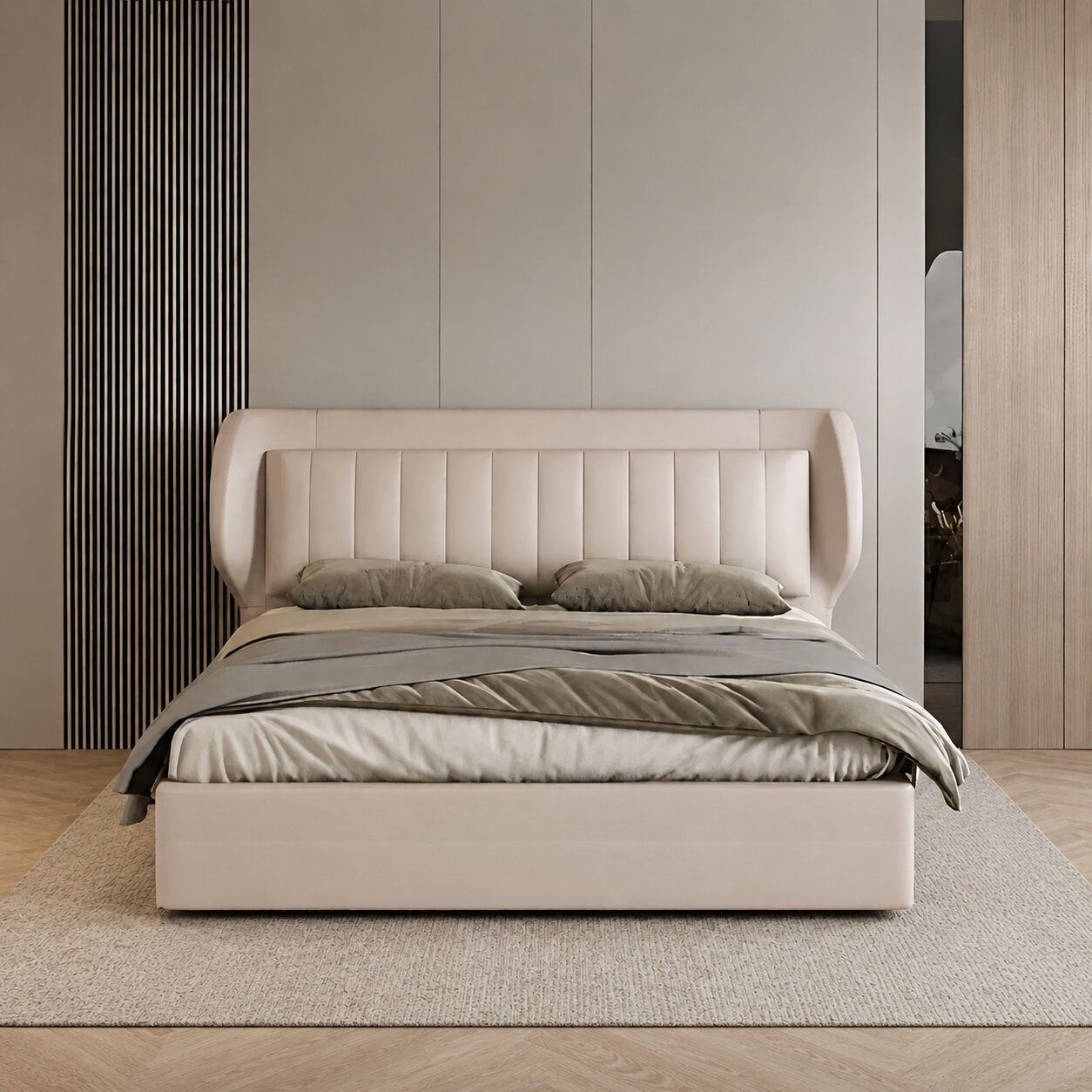 Adani Royale Luxury Upholstered Bed In Leatherette