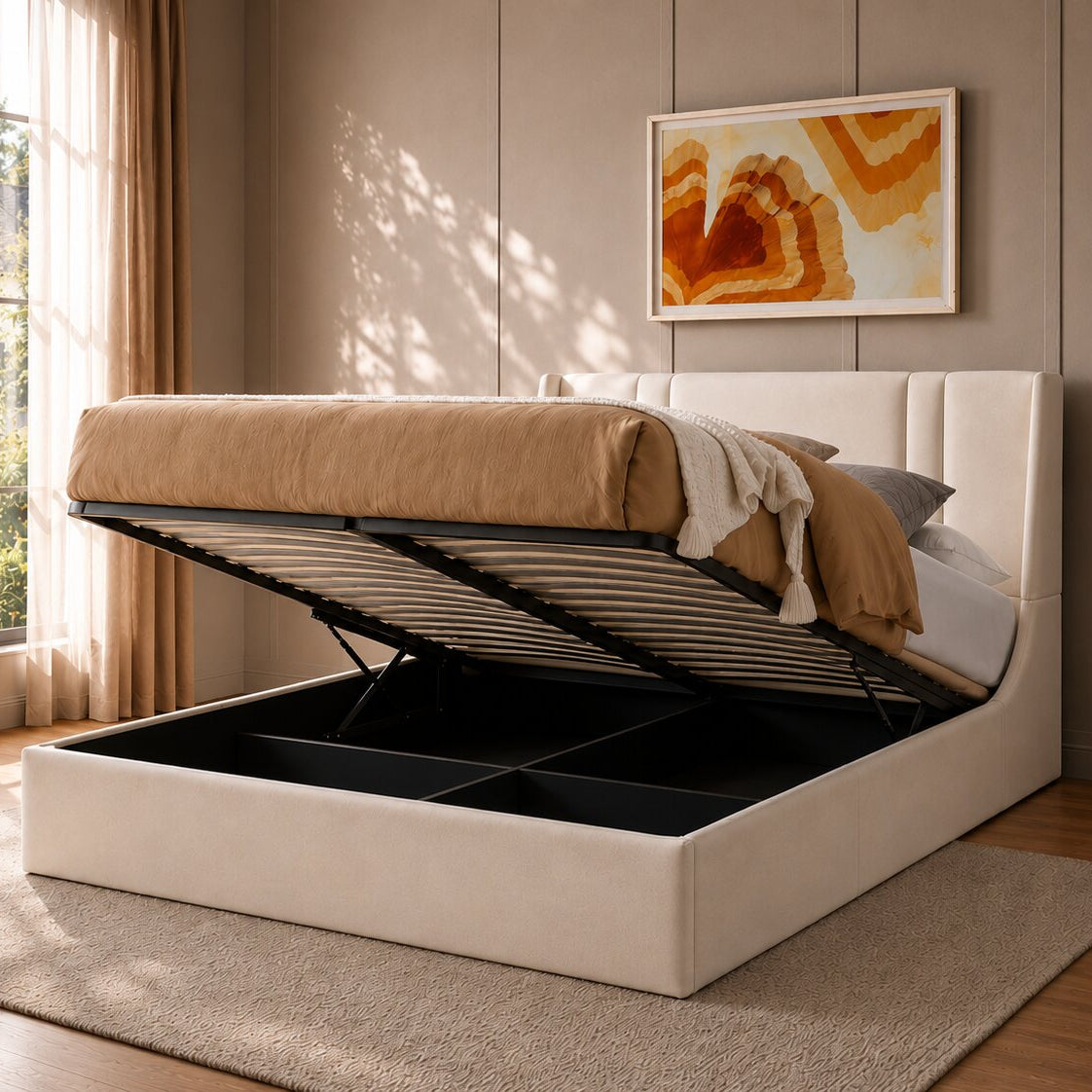 Aeris Lift Upholstered Bed In Leatherette