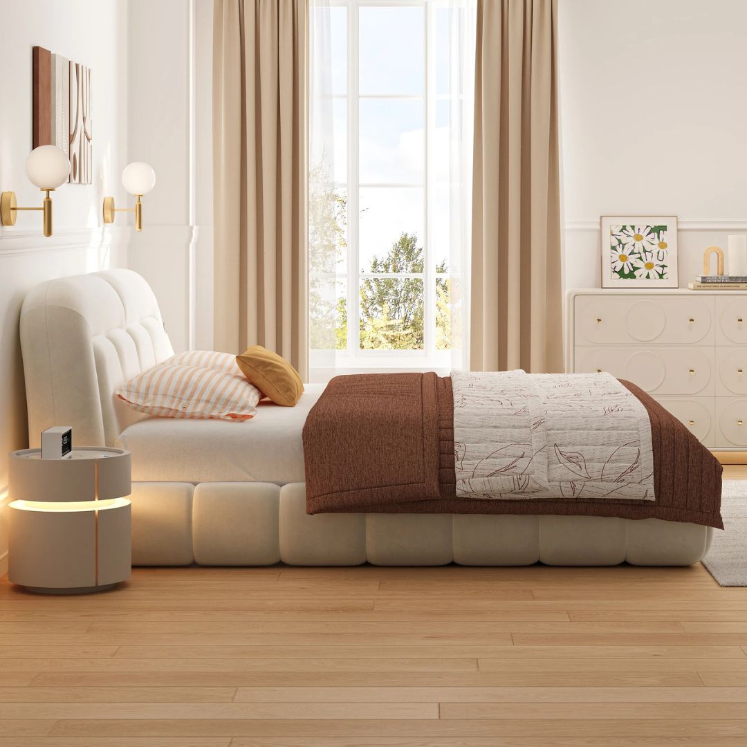 Alvion Prestige Upholstered Bed With Metal Hydraulic Storage
