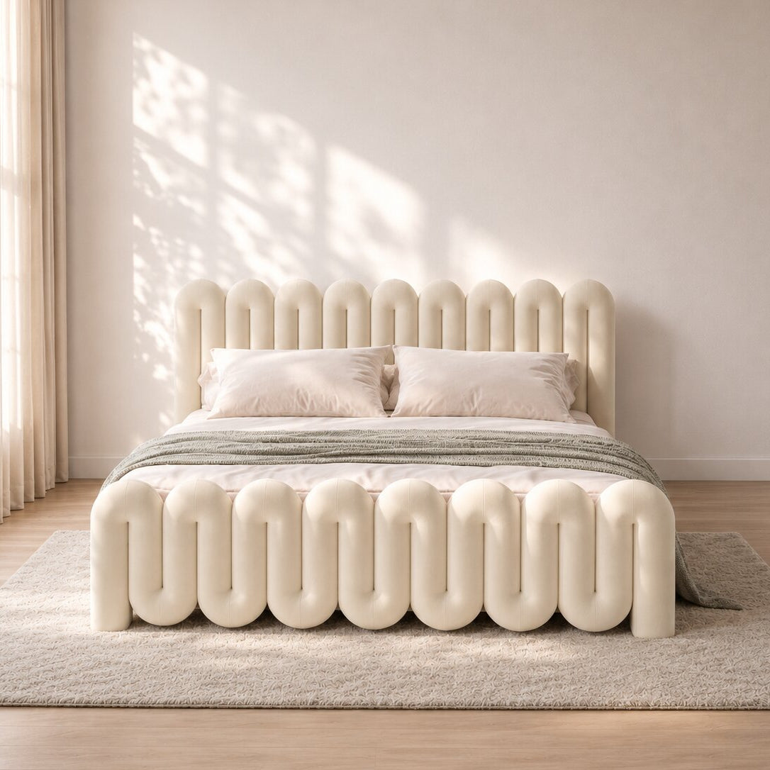 Aston Loop Upholstered Bed In Boucle