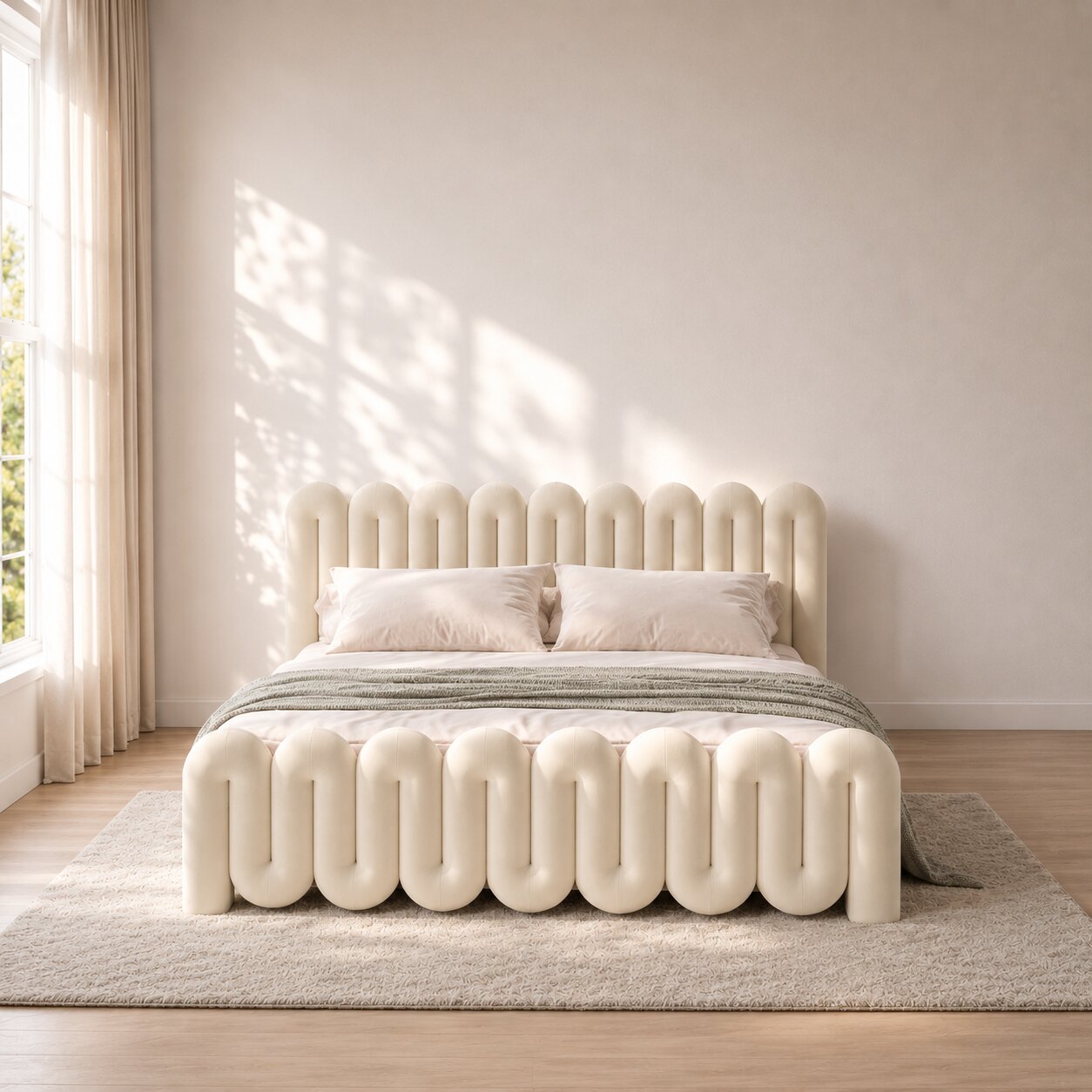 Aston Loop Upholstered Bed In Boucle