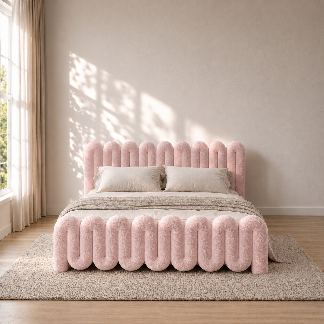 Aston Loop Upholstered Bed In Boucle
