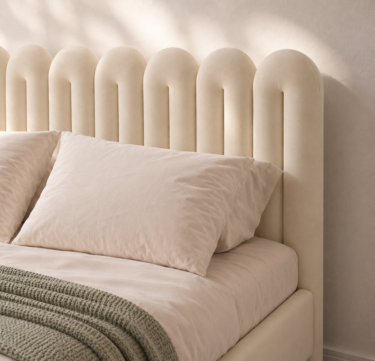 Aston Loop Upholstered Bed In Boucle