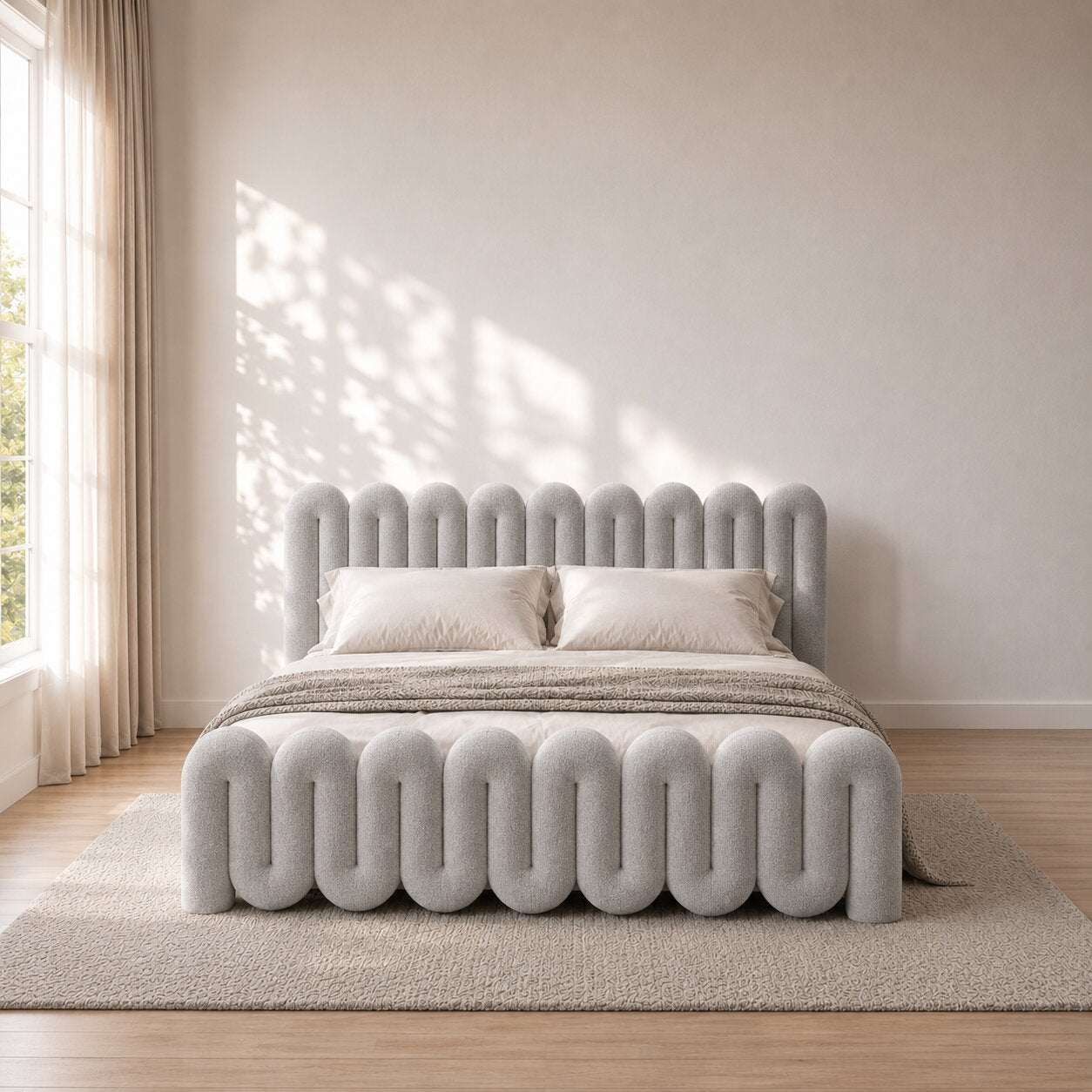 Aston Loop Upholstered Bed In Boucle