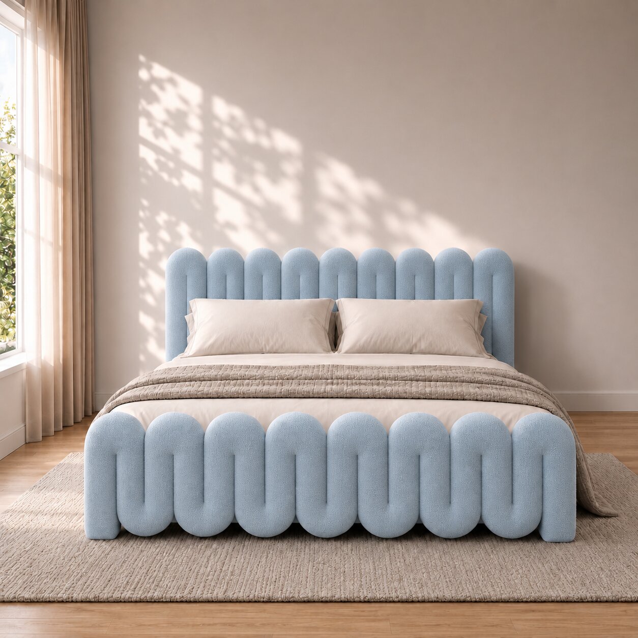 Aston Loop Upholstered Bed In Boucle
