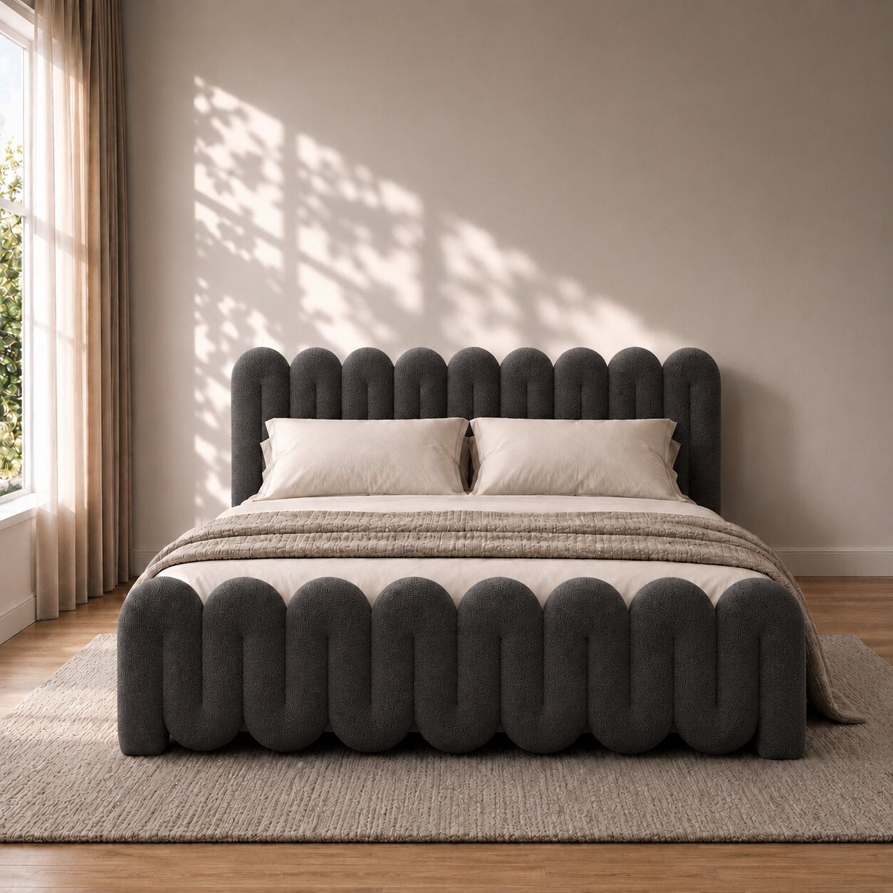 Aston Loop Upholstered Bed In Boucle