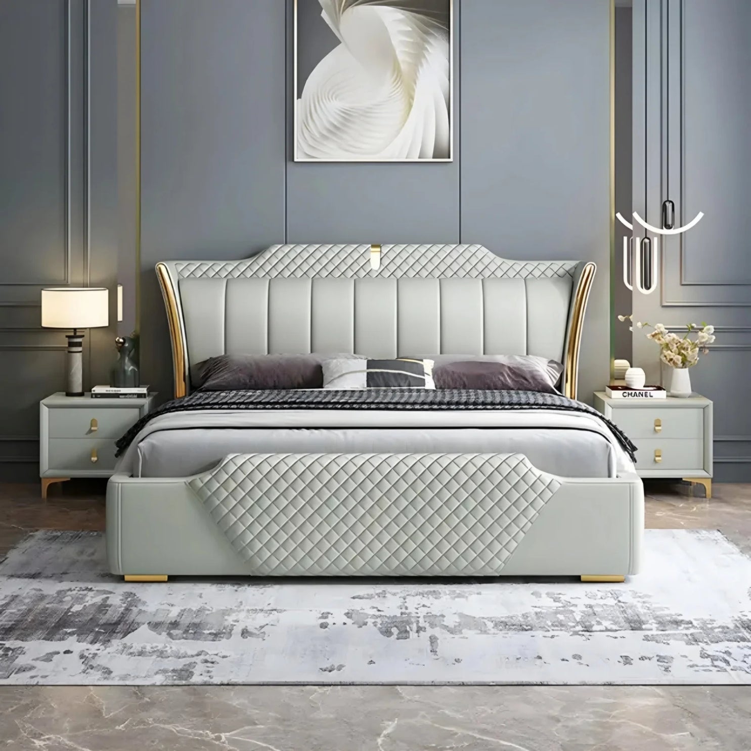 Aurelio Diamond Line Premium Upholstered Bed