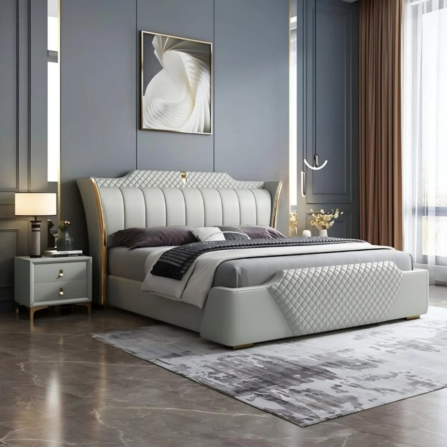 Aurelio Diamond Line Premium Upholstered Bed