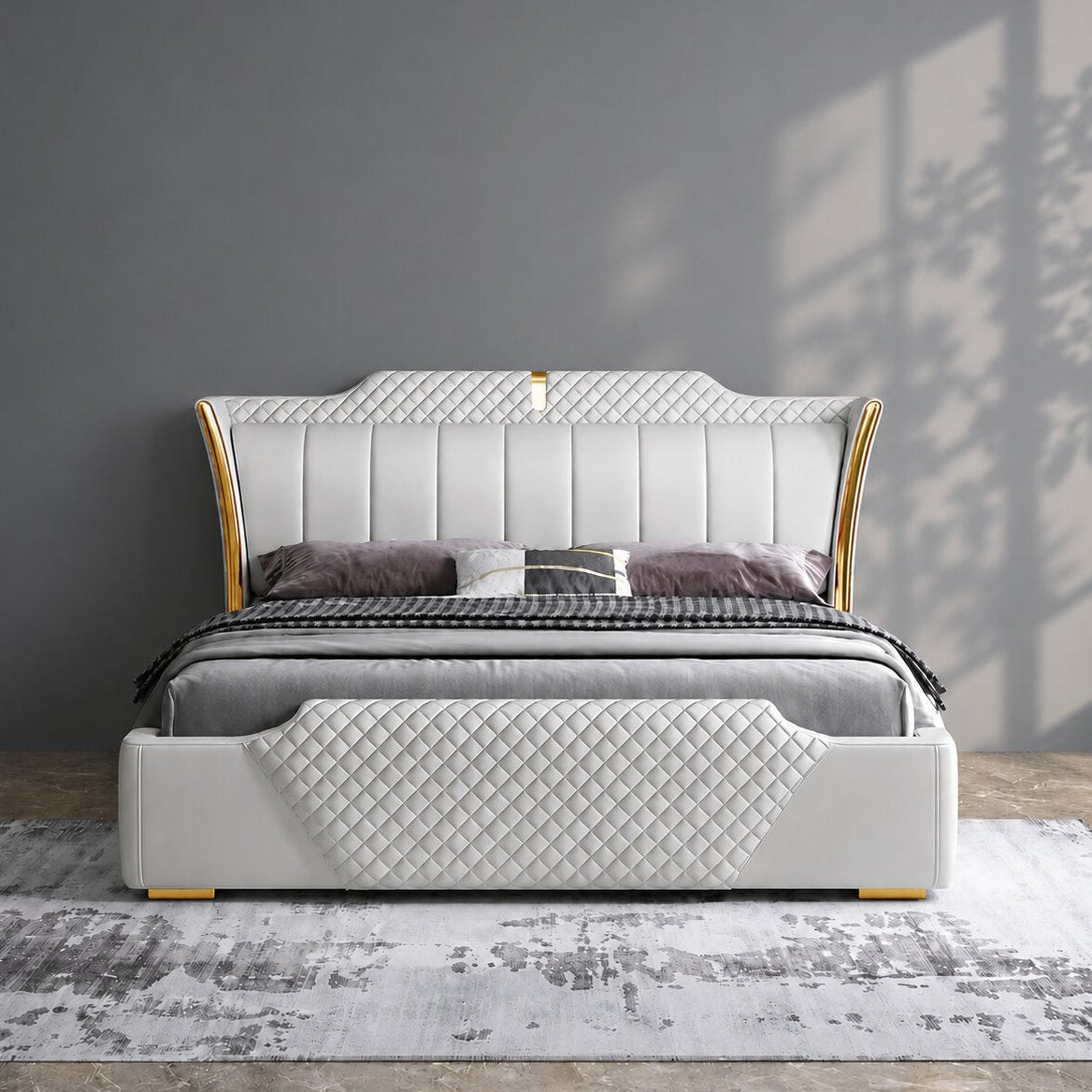 Aurelio Diamond Line Premium Upholstered Bed In Leatherette
