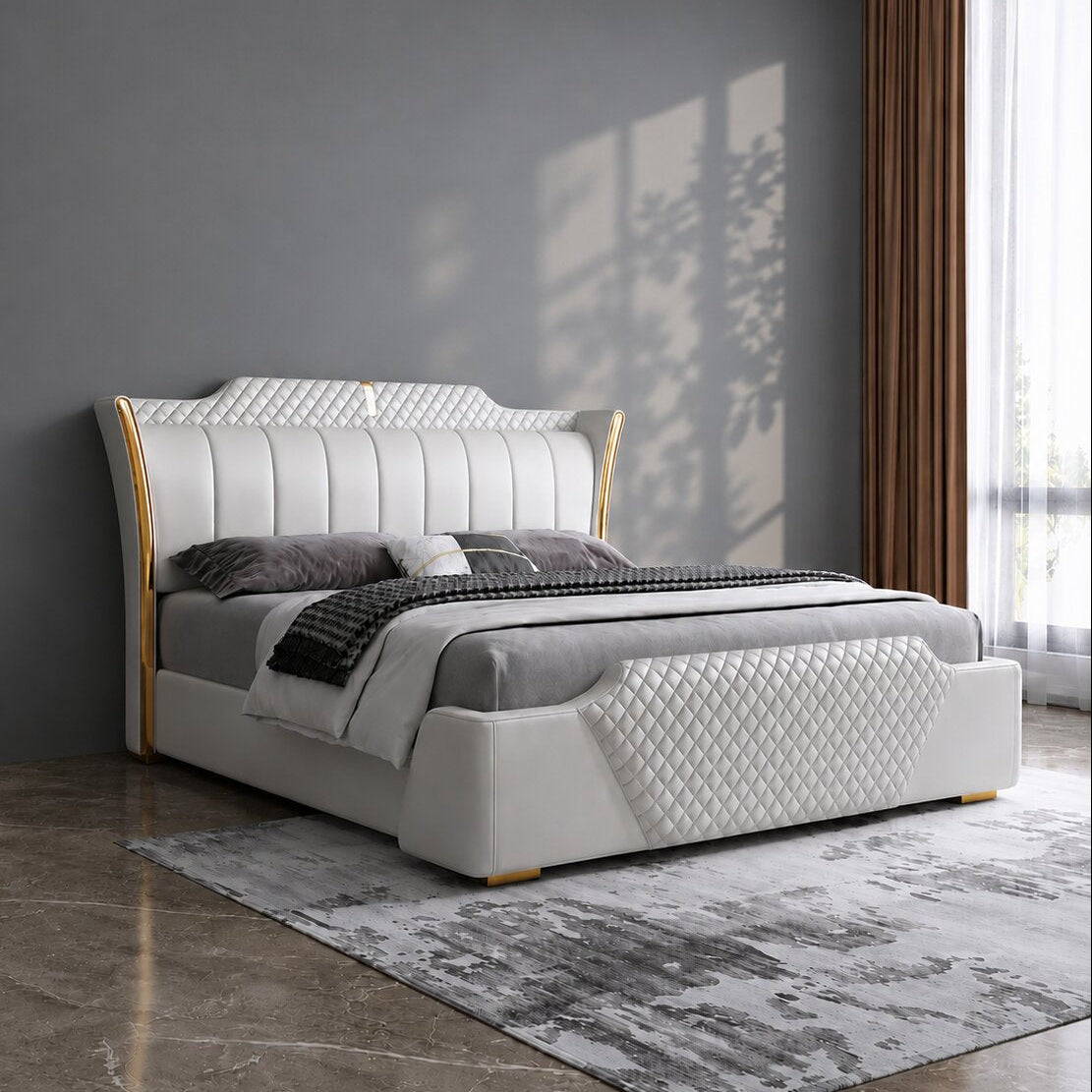 Aurelio Diamond Line Premium Upholstered Bed In Leatherette
