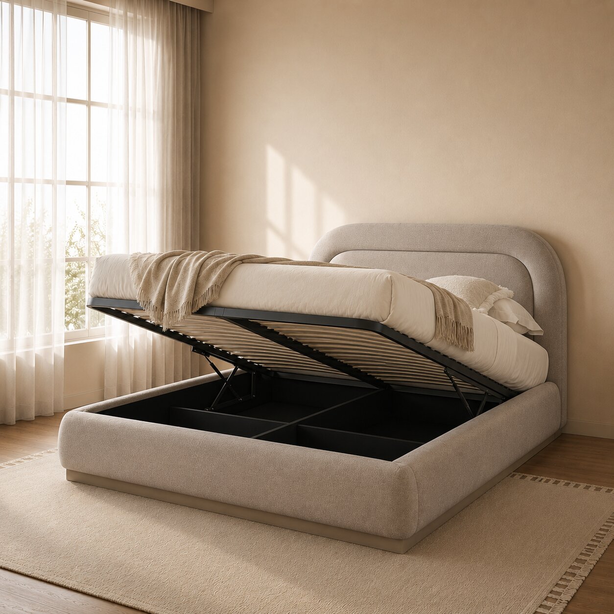 Aurora Plush Luxury Upholstered Bed In Velvet