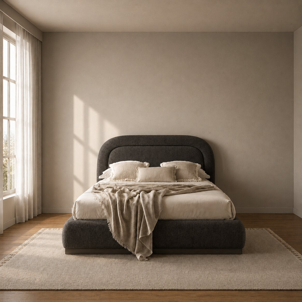 Aurora Plush Luxury Upholstered Bed In Velvet