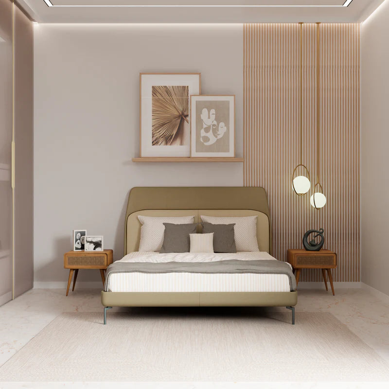 Belfano Padded Backrest Sleek Bed
