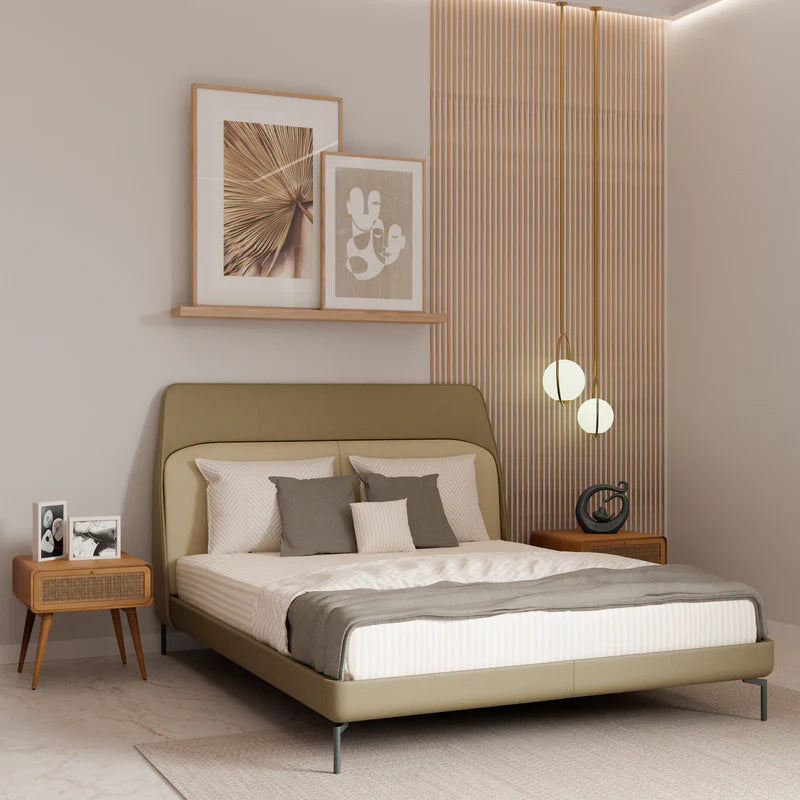 Belfano Padded Backrest Sleek Bed
