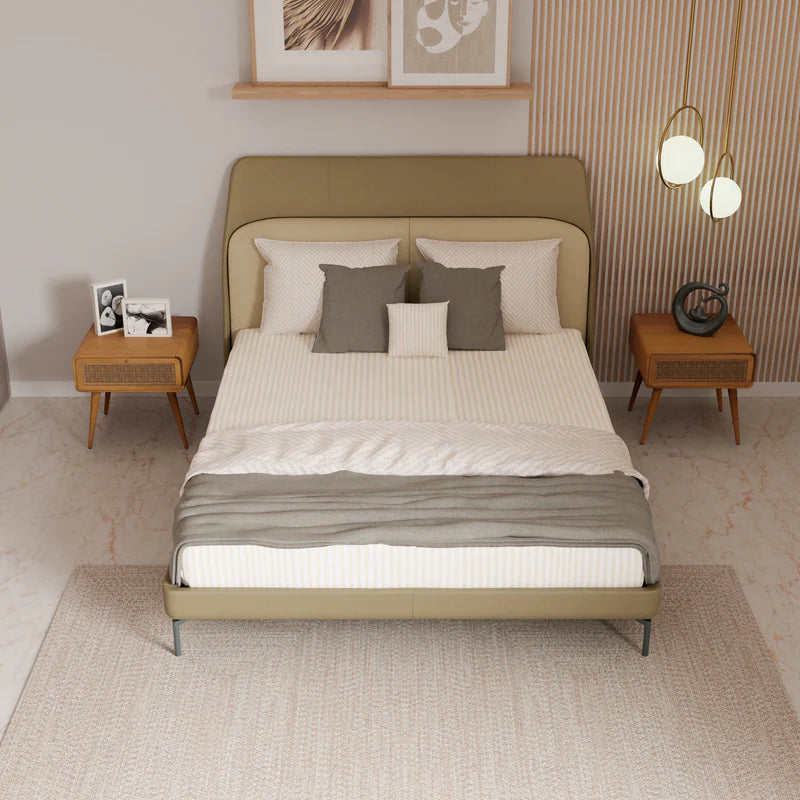 Belfano Padded Backrest Sleek Bed