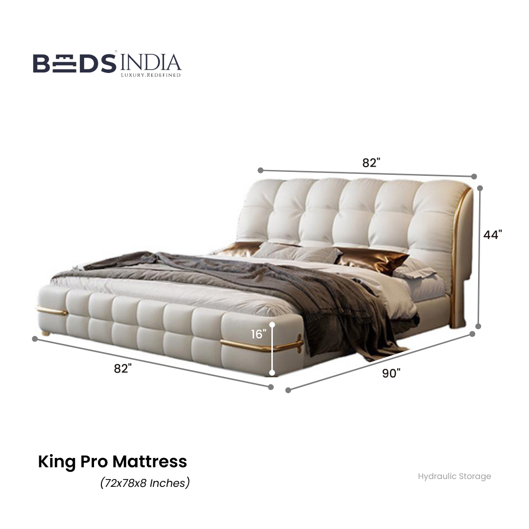 Custom Italian Leather Upholstered Bed King Pro Mattress 72"X78"