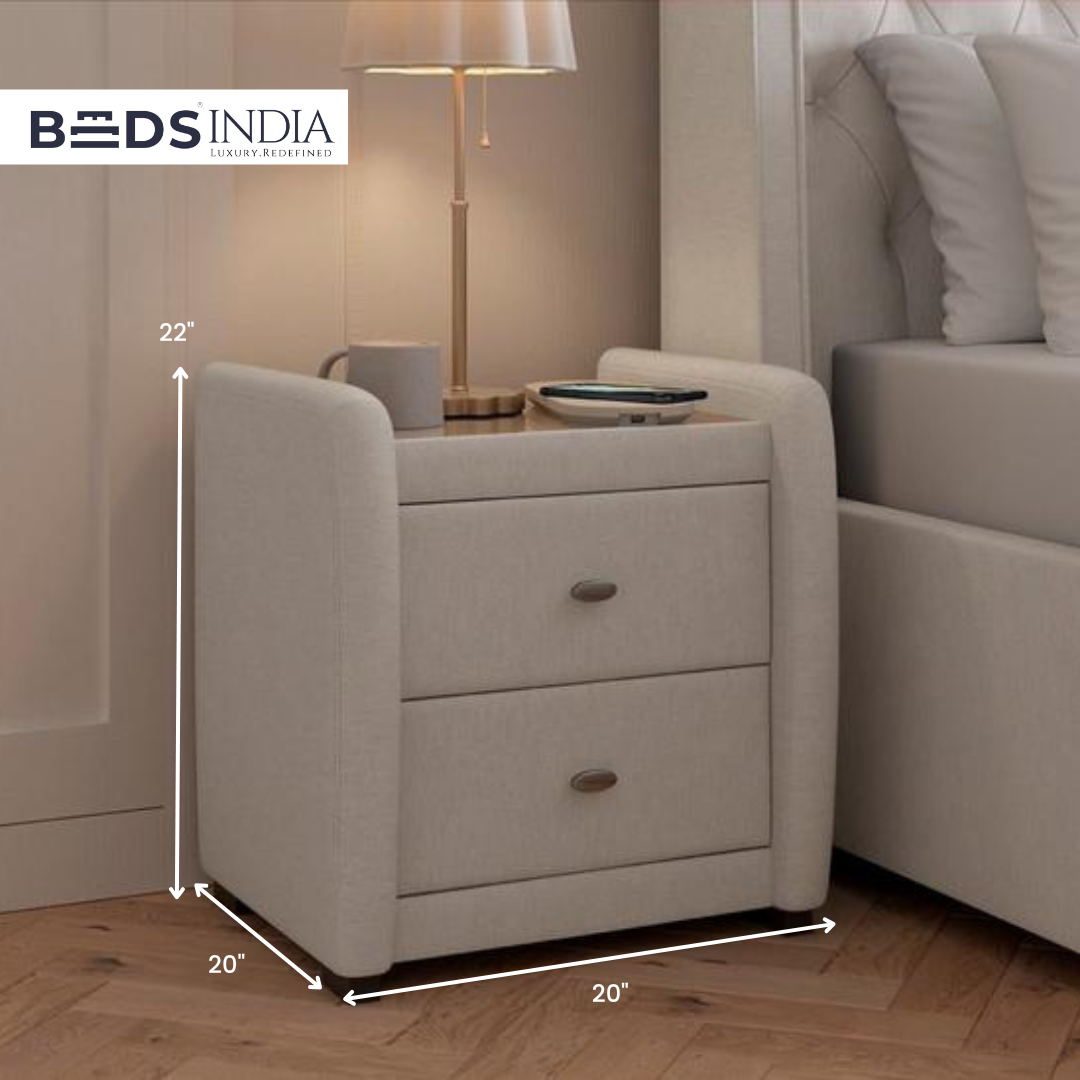Elysian Curve Sidetables In Boucle White