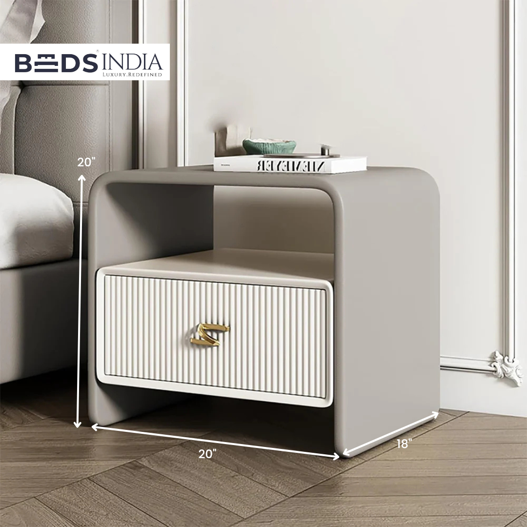 Armani Bed Sidetable In White Polish