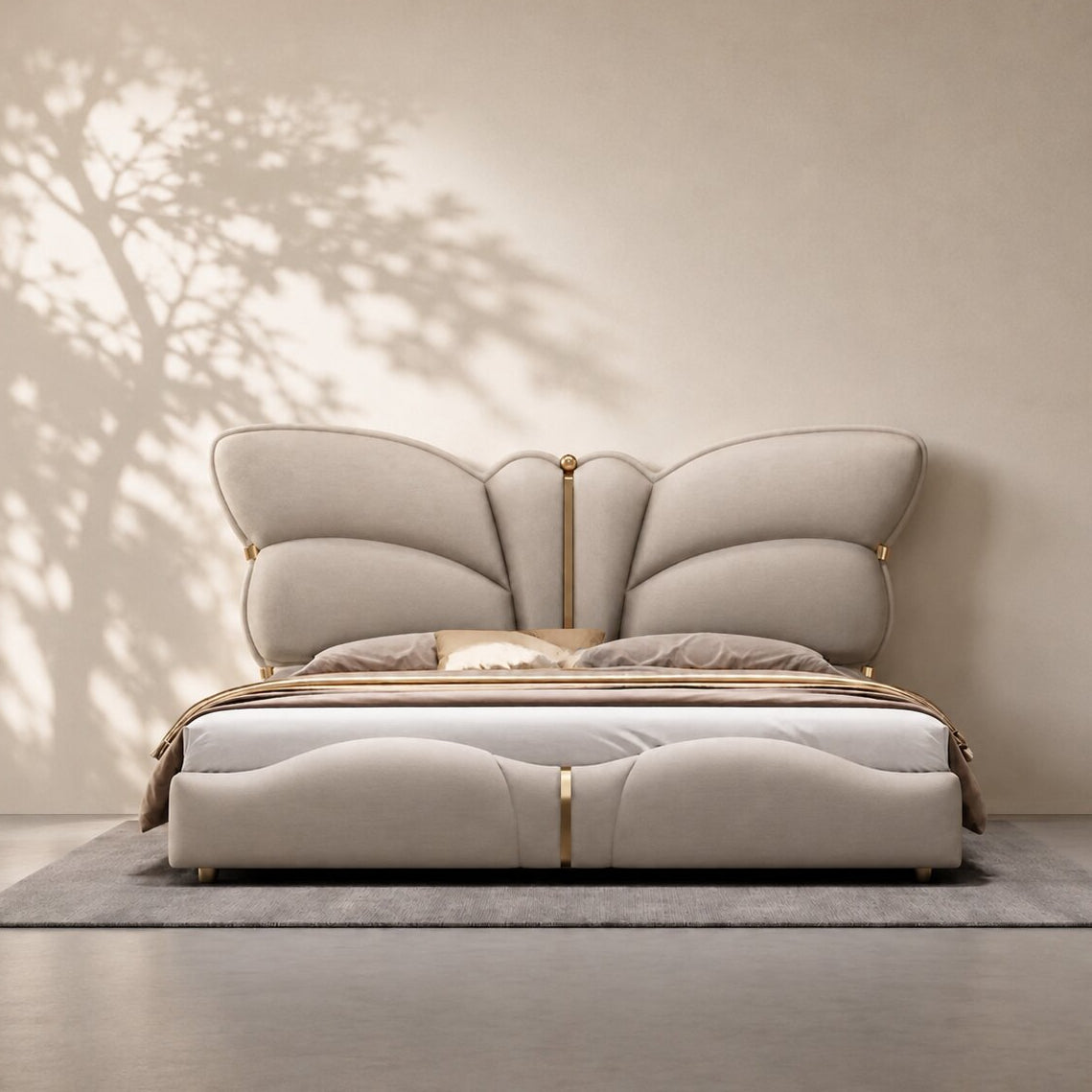 Butterfly Premium Upholstered Bed In Leatherette