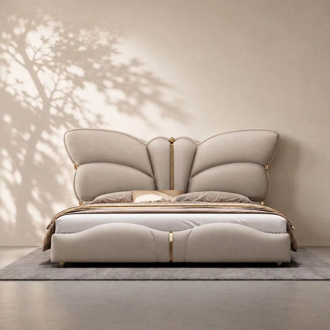 Butterfly Upholstered Bed Custom Mattress 66"X78"