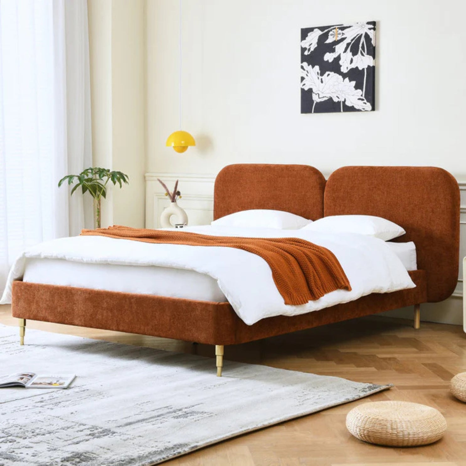 Cadenza Curve Sleek Upholstered Bed