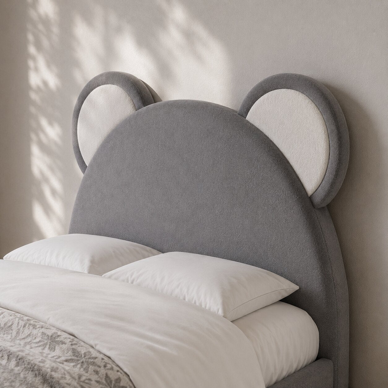 Cuddle Bear Kids Upholstered Bed In Velvet