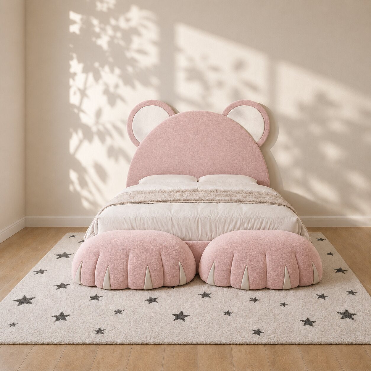Cuddle Bear Kids Upholstered Bed In Velvet