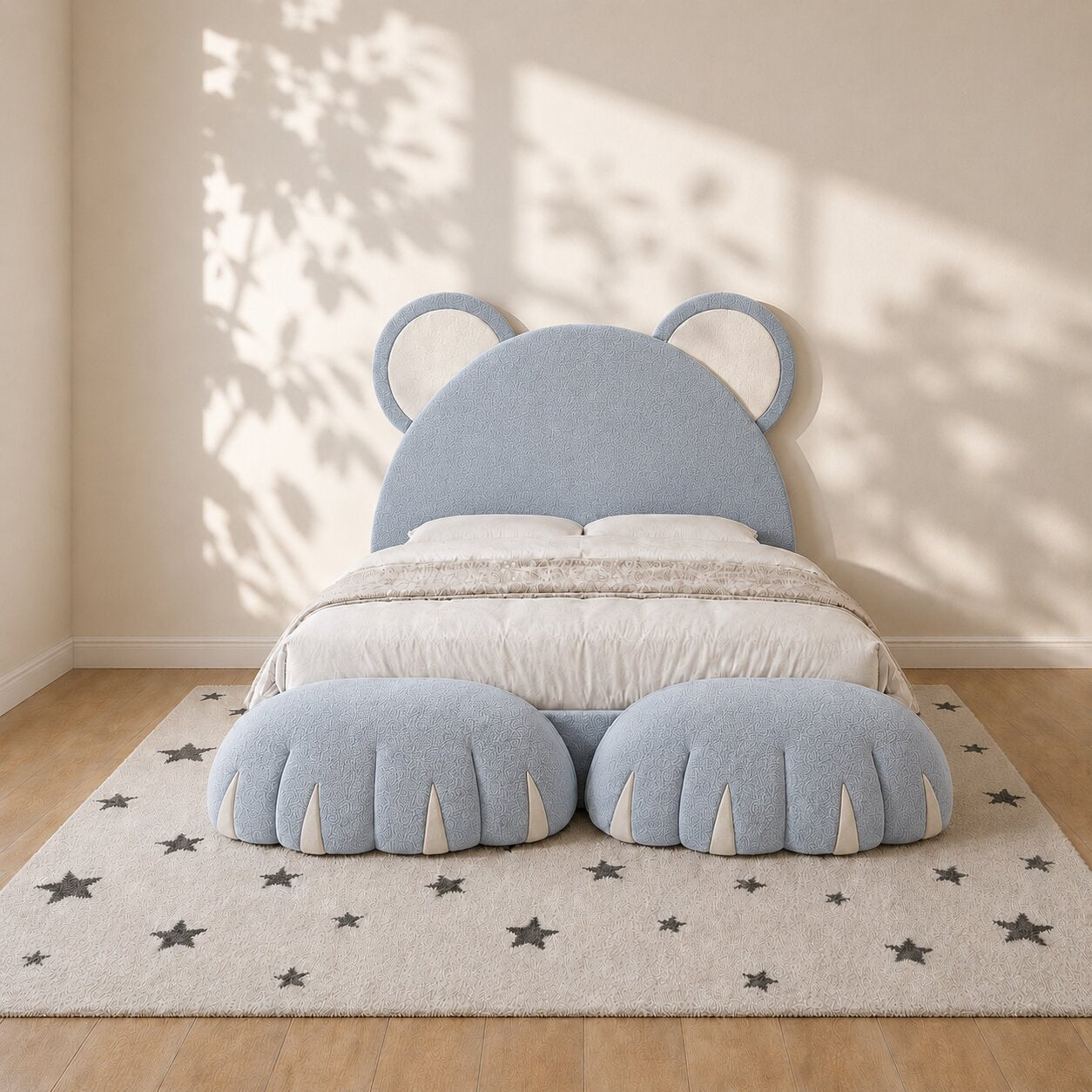 Cuddle Bear Kids Upholstered Bed In Velvet
