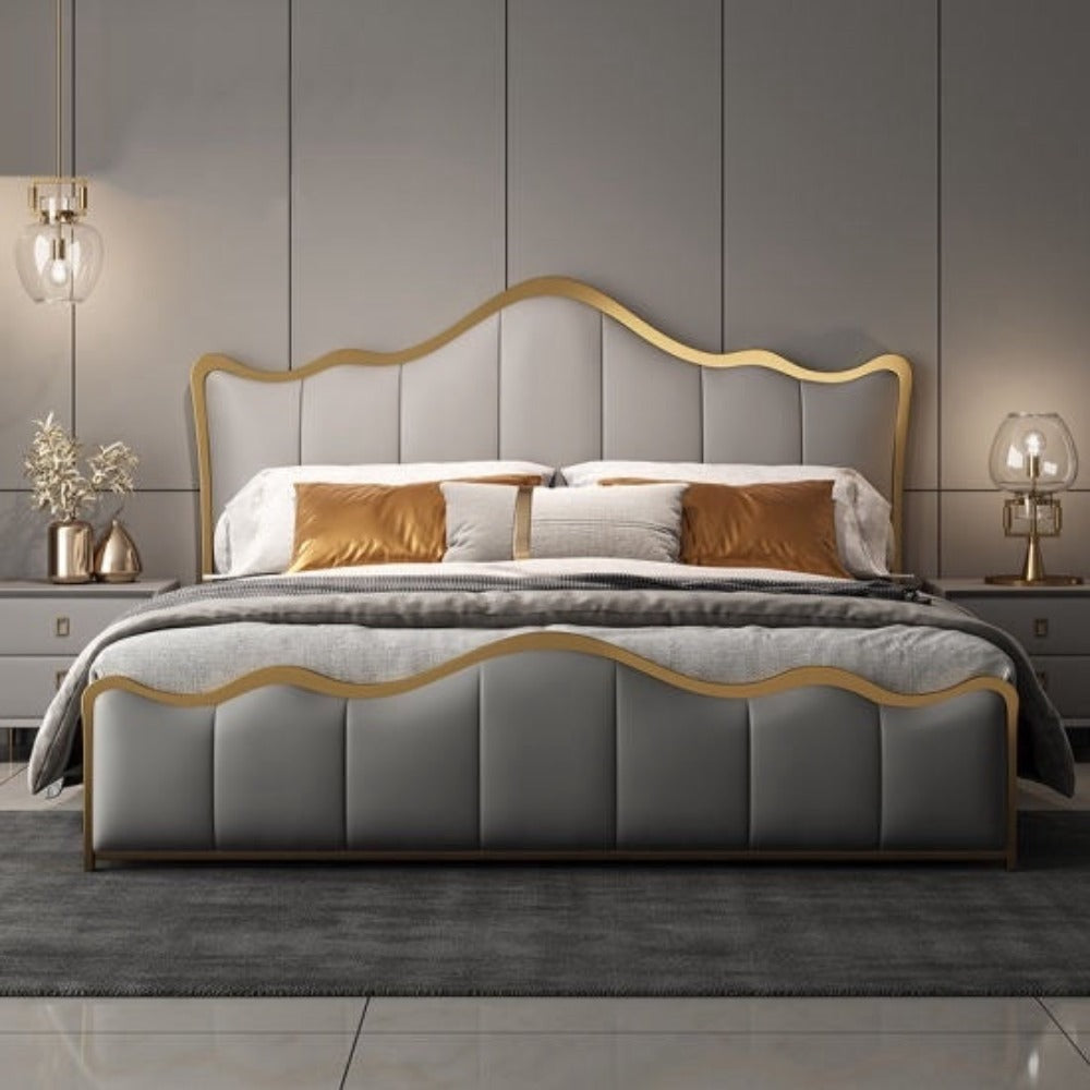 Curving Premium Upholstered Bed