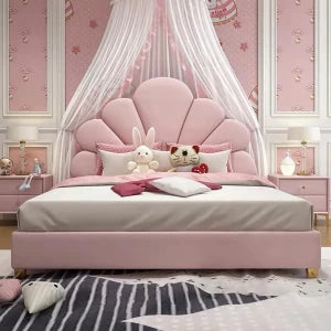 Dabana Upholstered Bed in Pink Color Without Storage