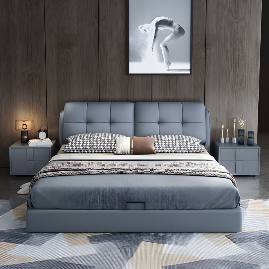 Elysian Curve Leather Upholstered Bed
