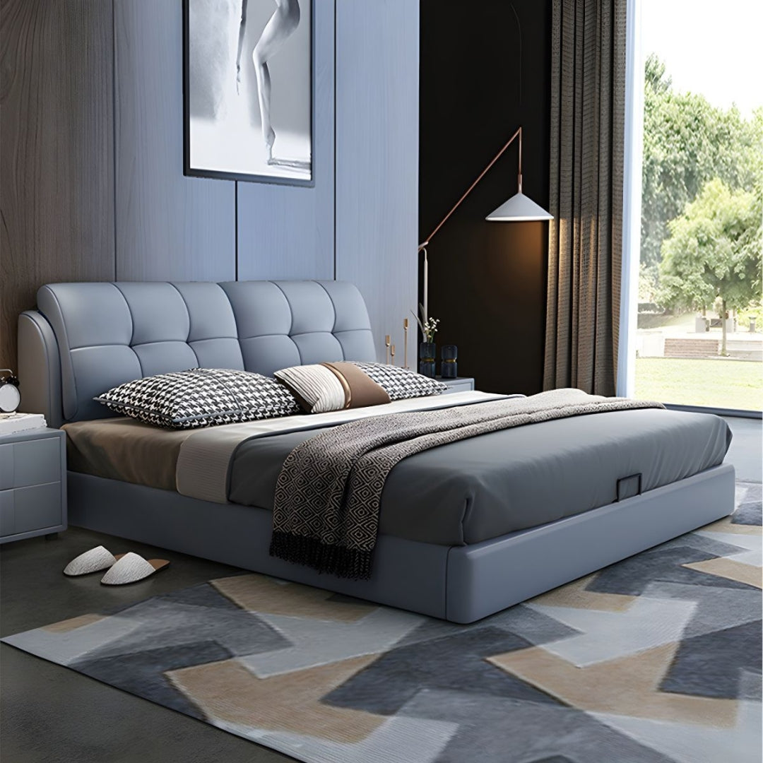 Elysian Curve Leather Upholstered Bed