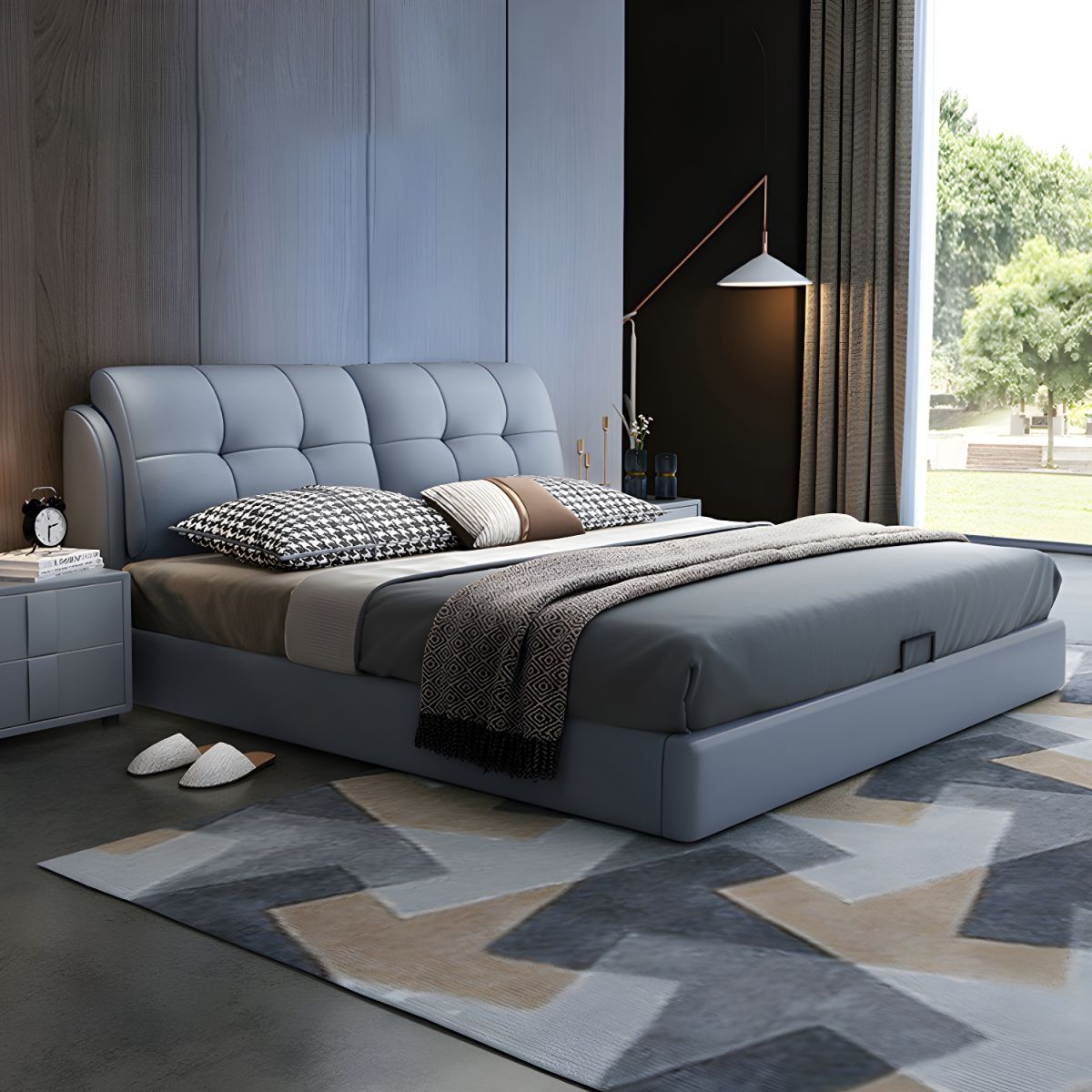 Elysian Curve Upholstered Bed In Leatherette