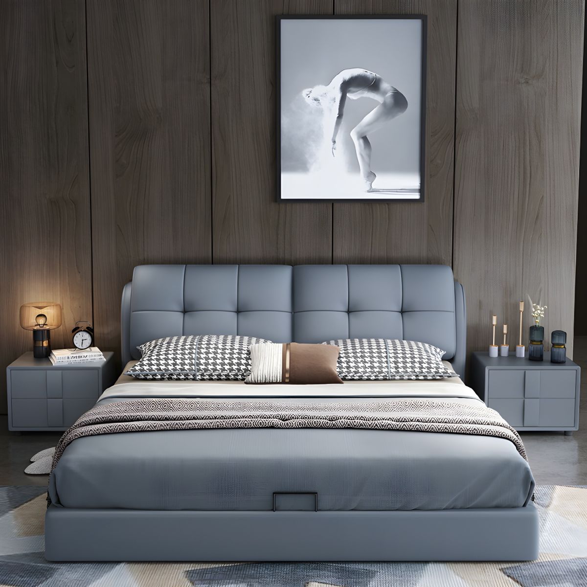 Elysian Curve Upholstered Bed In Leatherette