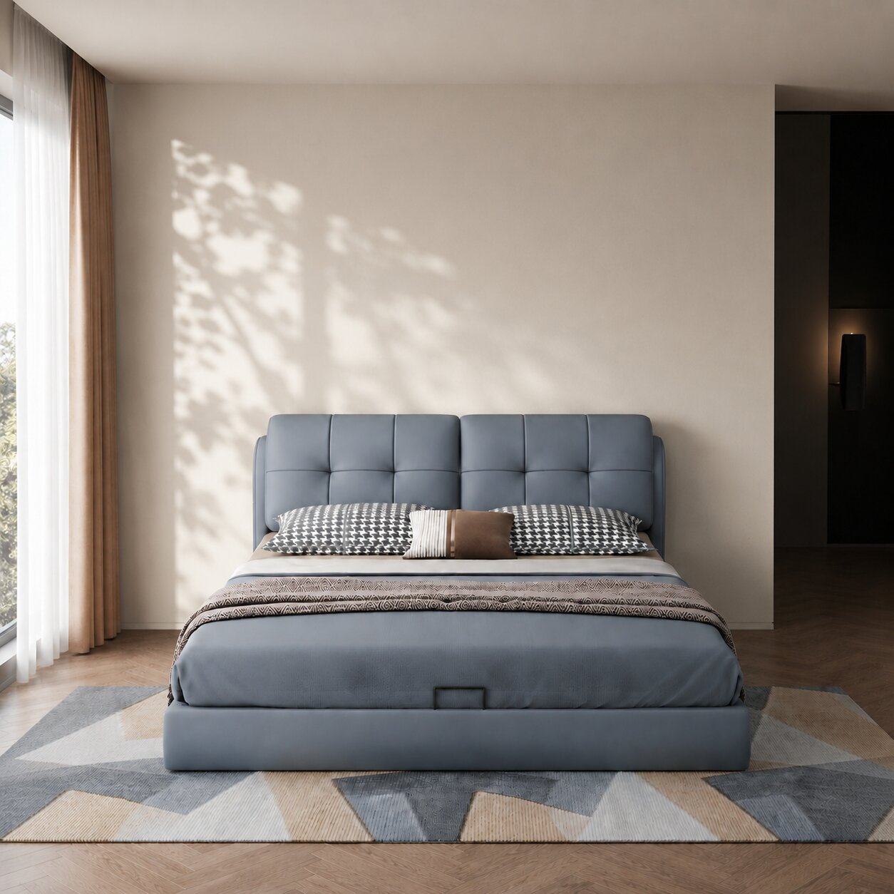 Elysian Curve Upholstered Bed In Leatherette