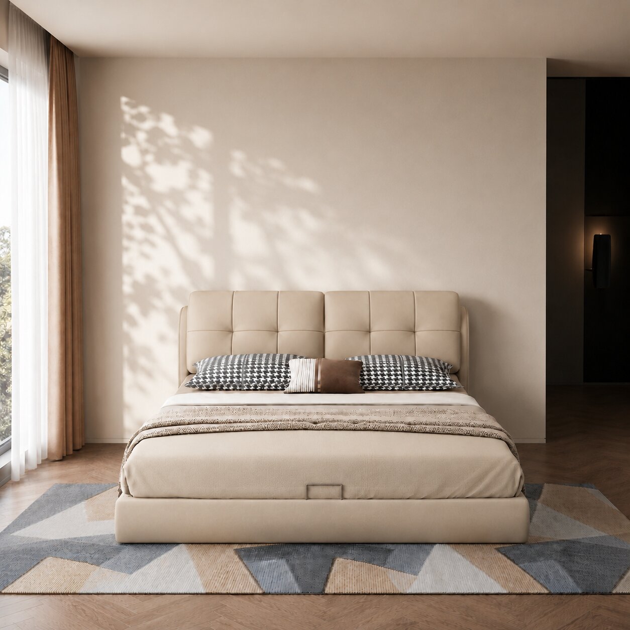 Elysian Curve Upholstered Bed In Leatherette