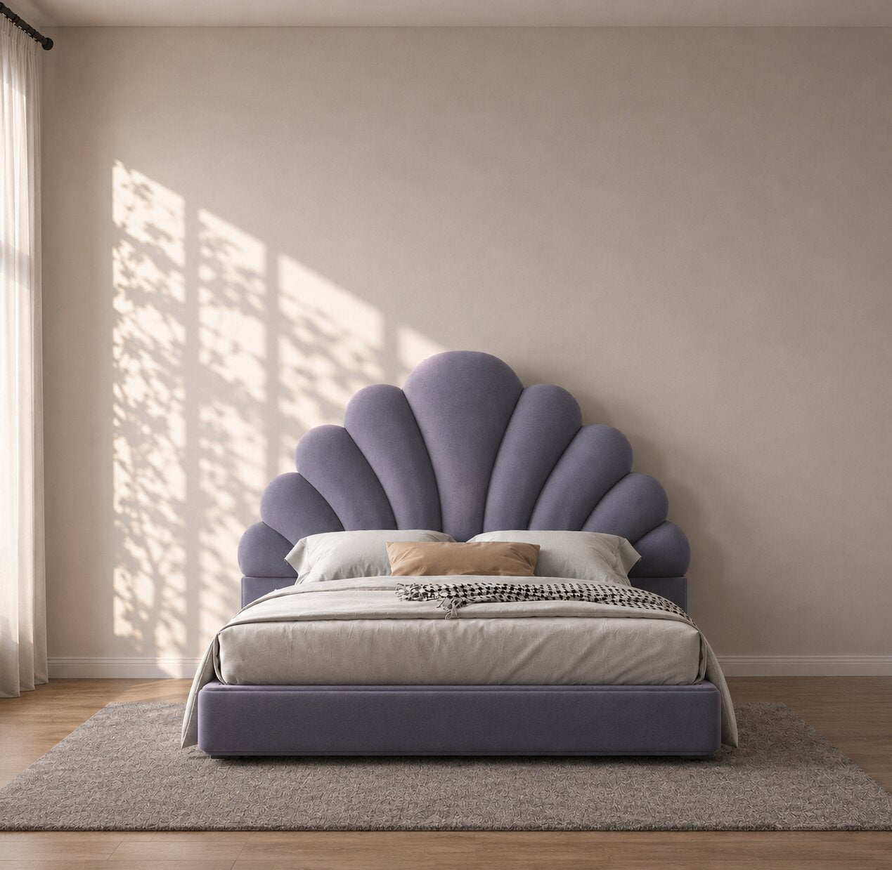 Flower panel Upholstered Kids Bed