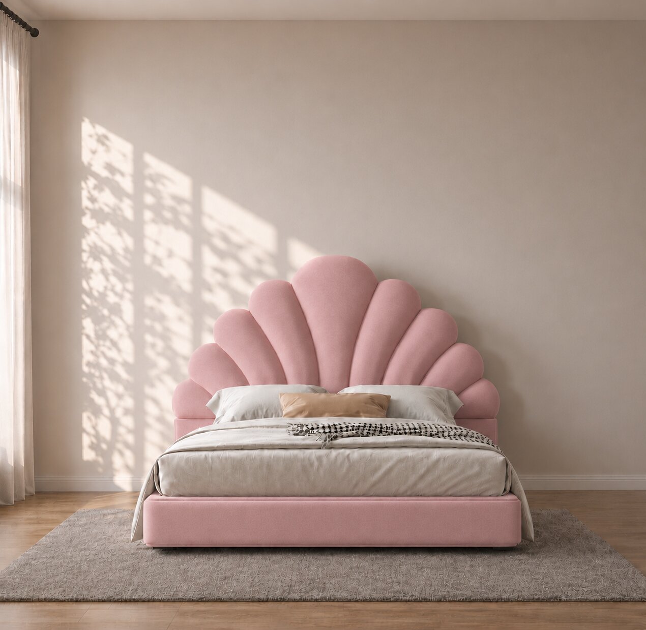 Flower panel Upholstered Kids Bed
