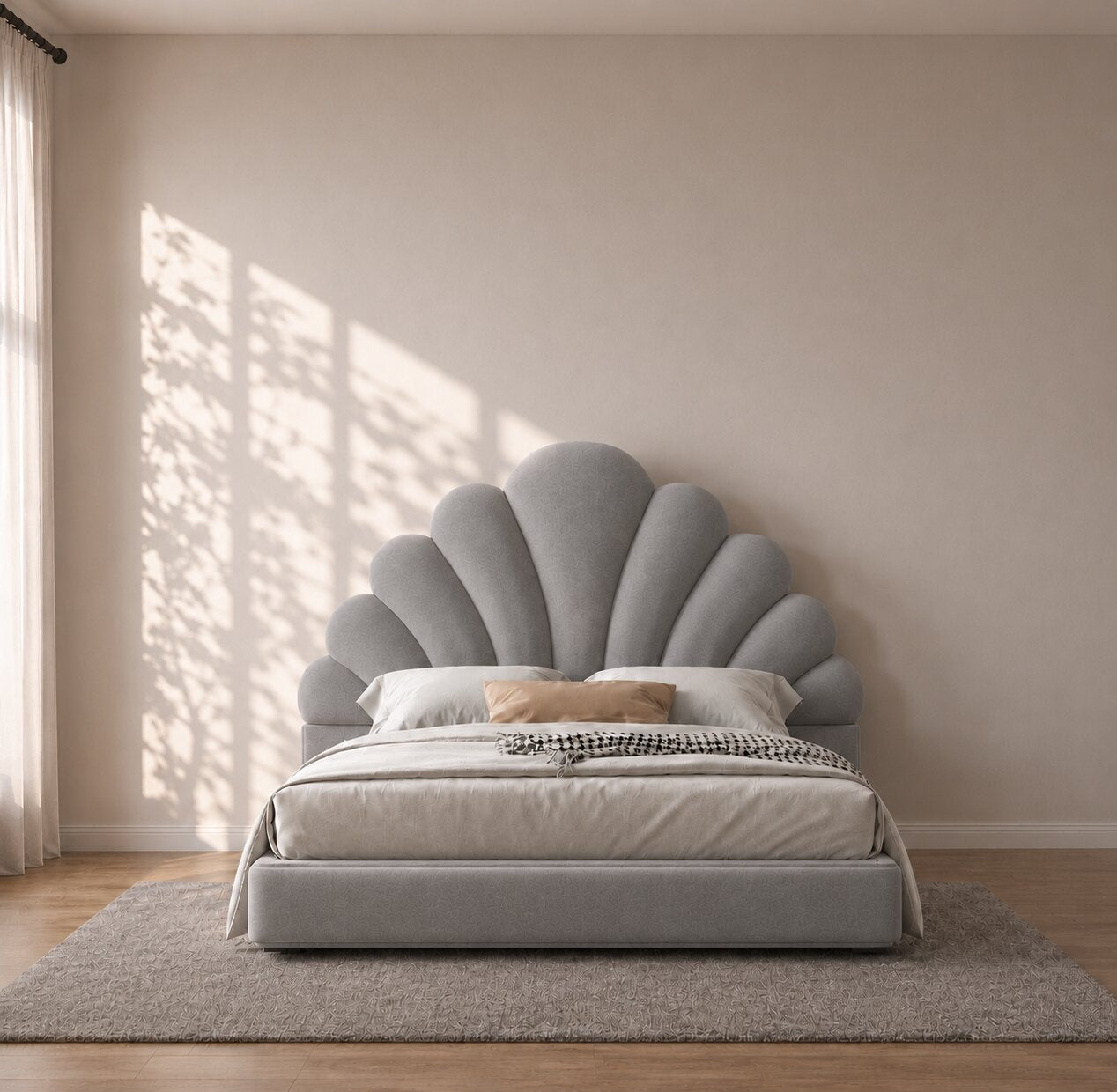 Flower panel Upholstered Kids Bed
