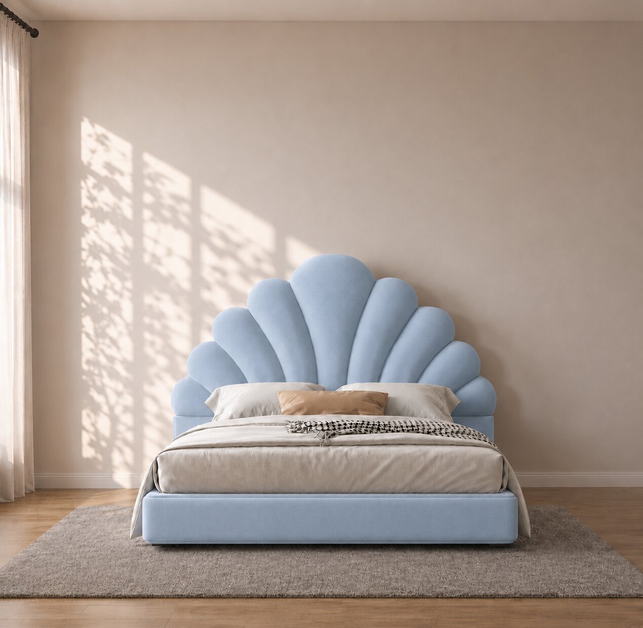 Flower panel Upholstered Kids Bed